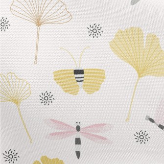 Dragonfly And Ginkgo Leaves Pongee