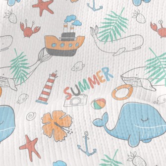 Whale And Boat Stretch Jersey