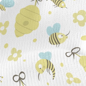 Honeycomb And Bees Stretch Jersey
