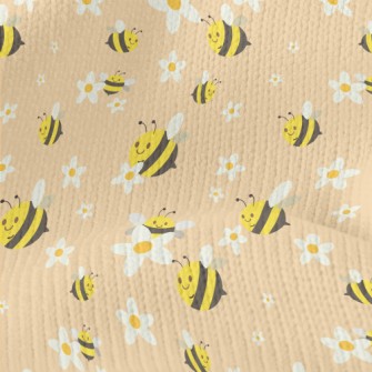 White Flower Bee Stretch Jersey