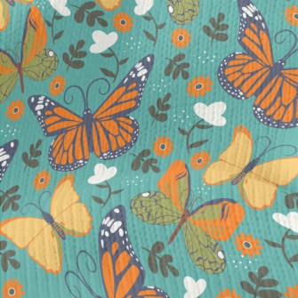 Butterflies And Flowers Stretch Jersey