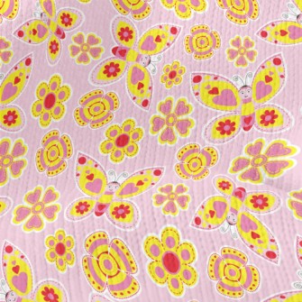 Cute Flower Butterfly Stretch Jersey