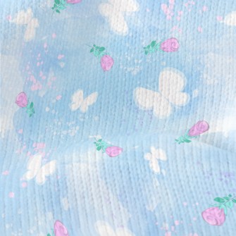 Butterflies And Roses Stretch Jersey