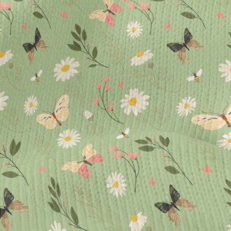 Flowers And Butterflies Stretch Jersey