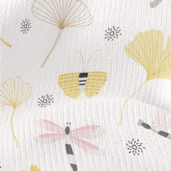 Dragonfly And Ginkgo Leaves Stretch Jersey