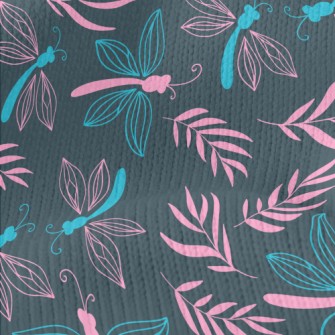 Dragonfly And Leaves Stretch Jersey