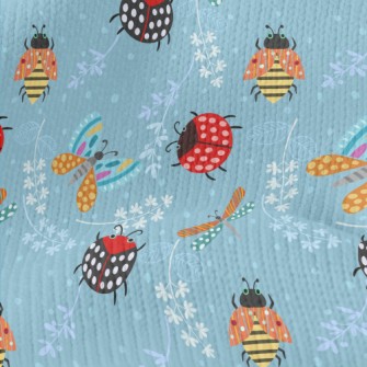 Ladybug And Dragonfly Stretch Jersey