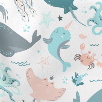 Stingray And Octopus Lightweight Cotton Poplin