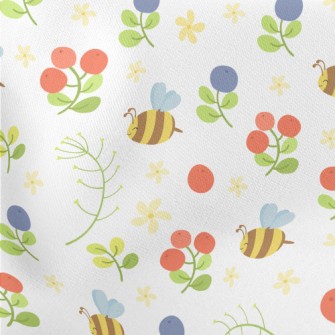 Bee And Fruit Lightweight Cotton Poplin