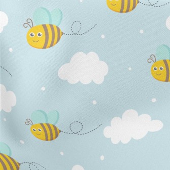 Bee White Cloud Lightweight Cotton Poplin