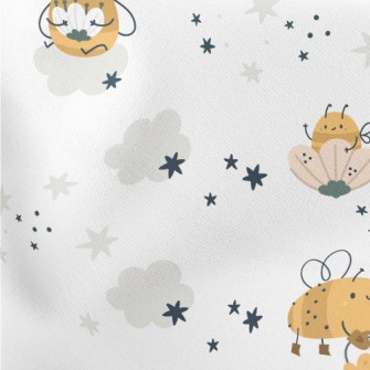 Bee In Flower Lightweight Cotton Poplin