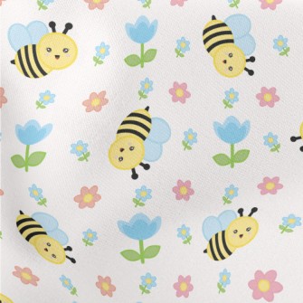 Tulips And Bees Lightweight Cotton Poplin