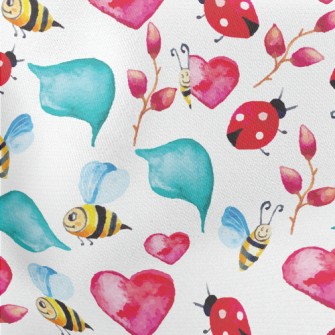 Ladybug And Bee Lightweight Cotton Poplin
