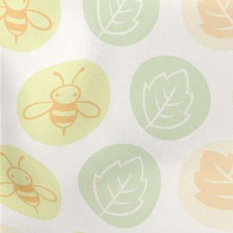 Bee And Leaves Lightweight Cotton Poplin