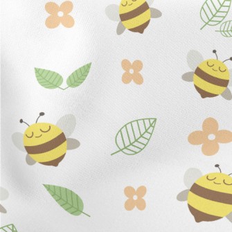 Bee And Little Flowers Lightweight Cotton Poplin