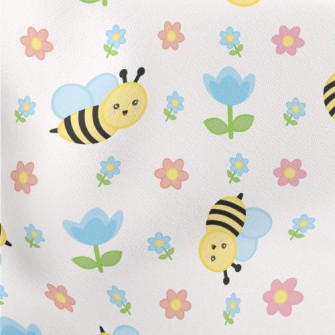 Bee And Flower Lightweight Cotton Poplin