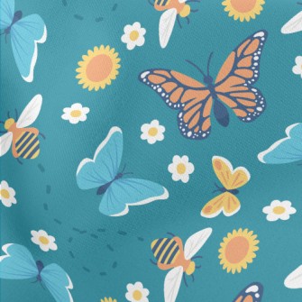 Colorful Butterflies Lightweight Cotton Poplin
