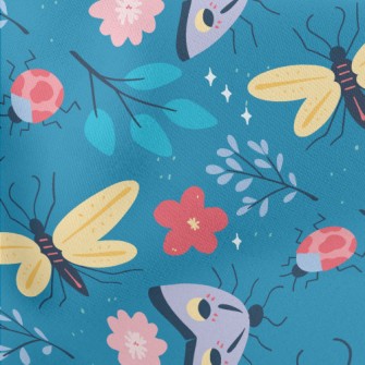 Insects And Flowers Lightweight Cotton Poplin