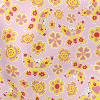 Cute Flower Butterfly Lightweight Cotton Poplin