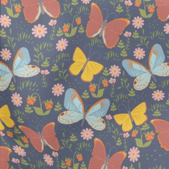 Butterflies And Flowers Lightweight Cotton Poplin