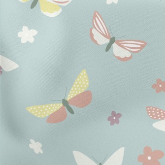 Butterflies Flying Lightweight Cotton Poplin