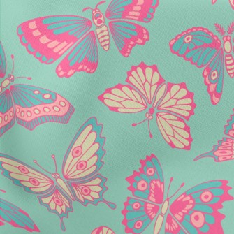 Pink Butterfly Lightweight Cotton Poplin