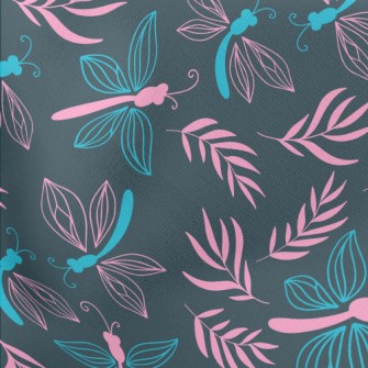 Dragonfly And Leaves Lightweight Cotton Poplin