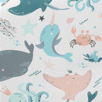Stingray And Octopus Midweight Cotton Poplin