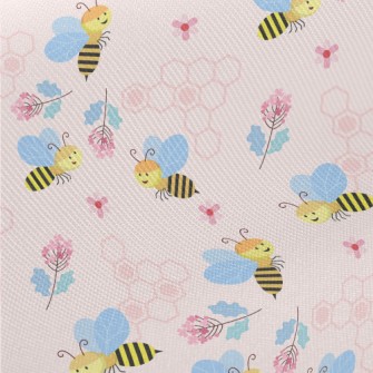 Bees And Flowers Midweight Cotton Poplin