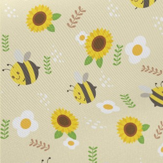 Bee And Sunflower Midweight Cotton Poplin