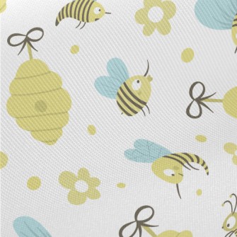 Honeycomb And Bees Midweight Cotton Poplin