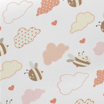 Bees And Clouds Midweight Cotton Poplin
