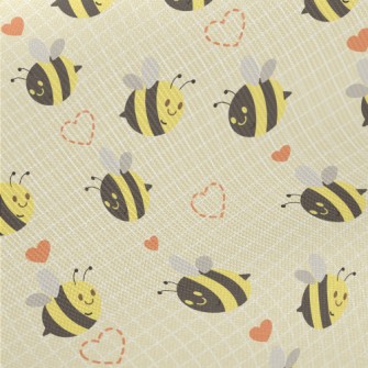 Cute Bee Midweight Cotton Poplin