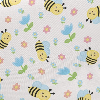 Tulips And Bees Midweight Cotton Poplin