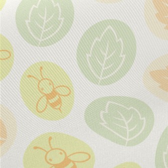 Bee And Leaves Midweight Cotton Poplin