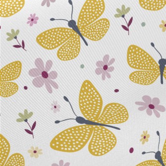 Yellow Butterfly Midweight Cotton Poplin