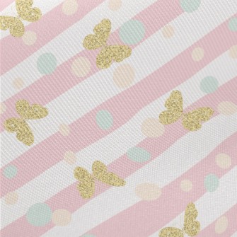 Gold Glitter Butterfly Midweight Cotton Poplin