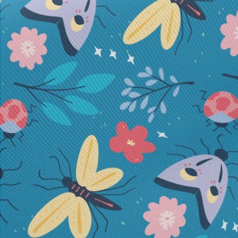 Insects And Flowers Midweight Cotton Poplin