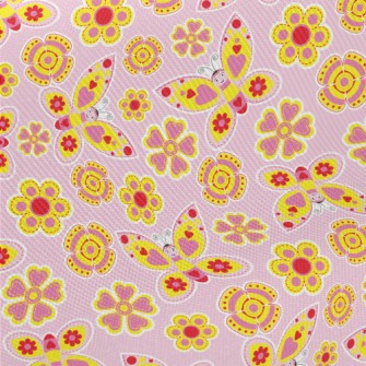 Cute Flower Butterfly Midweight Cotton Poplin