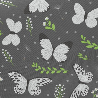 Small White Butterfly Midweight Cotton Poplin