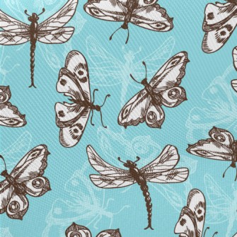 Butterflies And Dragonflies Midweight Cotton Poplin