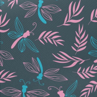 Dragonfly And Leaves Midweight Cotton Poplin