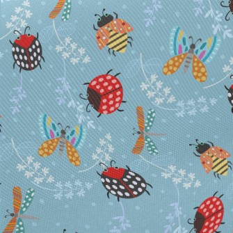 Ladybug And Dragonfly Midweight Cotton Poplin