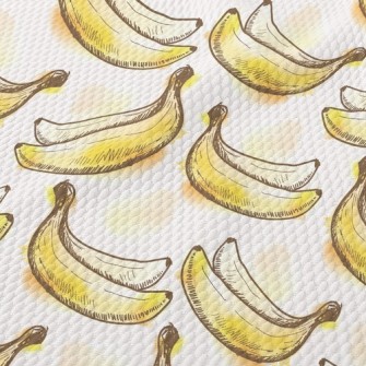 Hand Drawn Cute Banana Birdseye Piqué