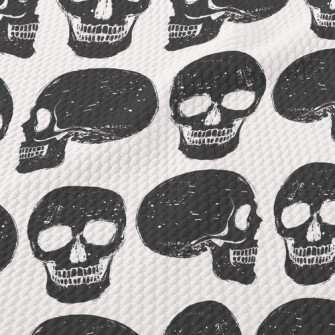 Black And White Skull Birdseye Piqué