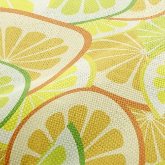 Sliced Juicy Oranges Performance Linen