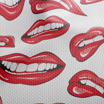 Charming Red Lips Athletic Mesh Flat Back