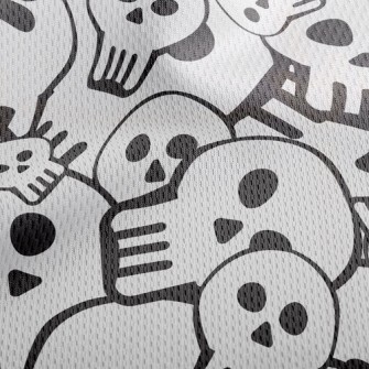 Funny Skull Athletic Mesh Flat Back