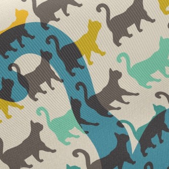 Cat Puzzle Mosaic Twill