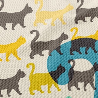 Cat Puzzle Mosaic Birdseye Piqué